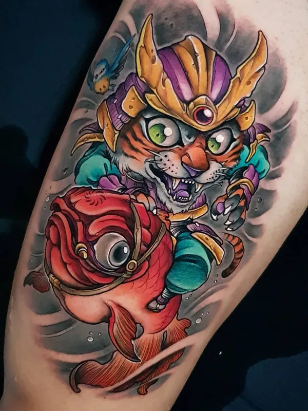 color japanese Tatuagem em thigh #29192 | Tatuador Toni Angar