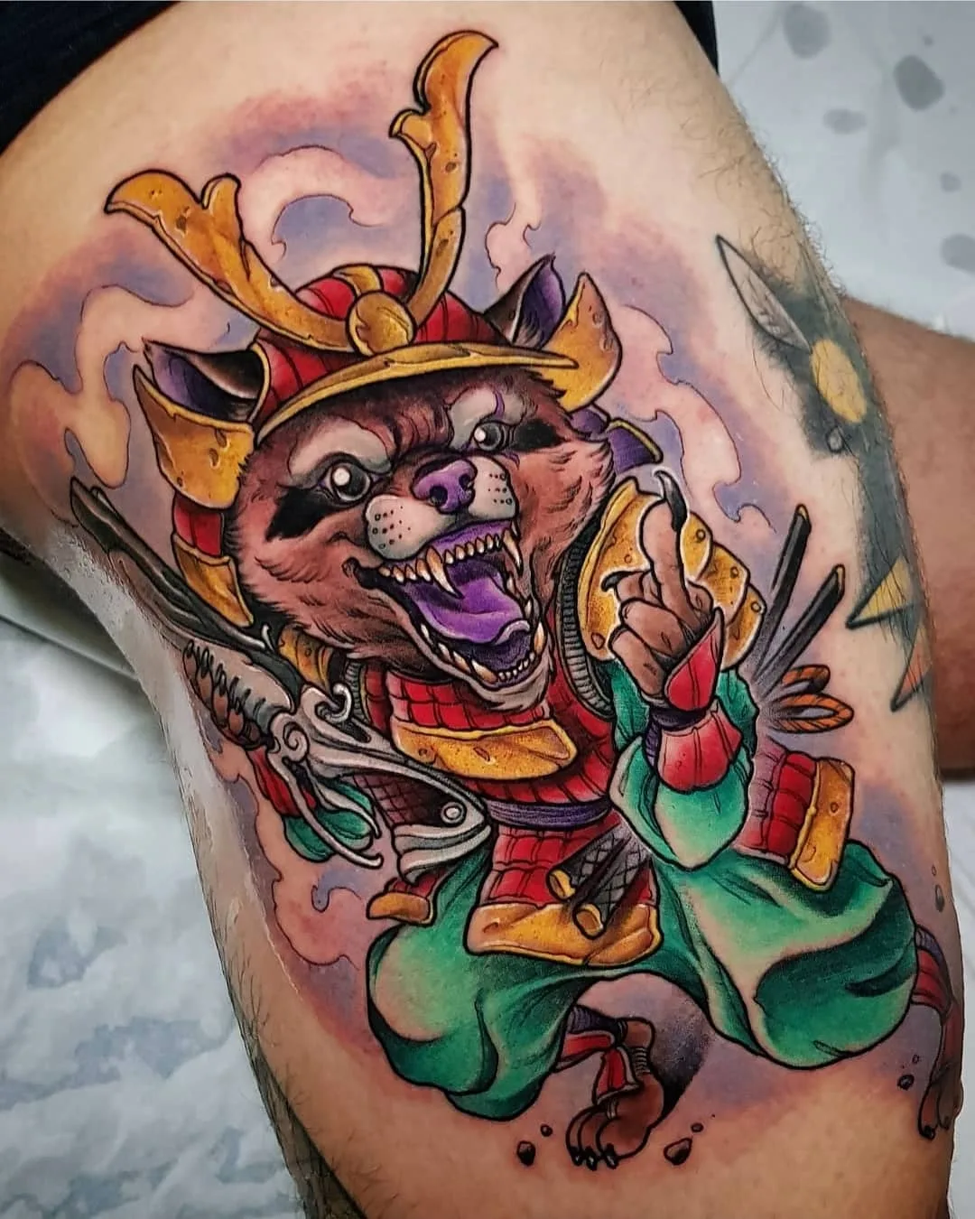 Tattoo artist Toni Angar, bright color crazy new school tattoo | Spain