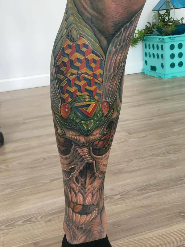 color realism tattoo auf calf #29212 | Tätowierer Guy Aitchison