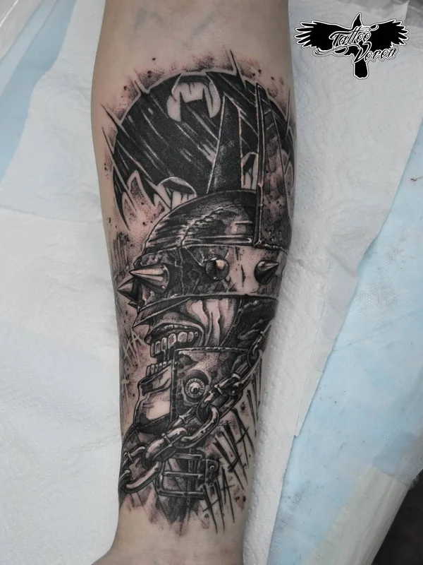 black blackwork Tatuagem em forearm #29311 | Tatuador Павел Ворон