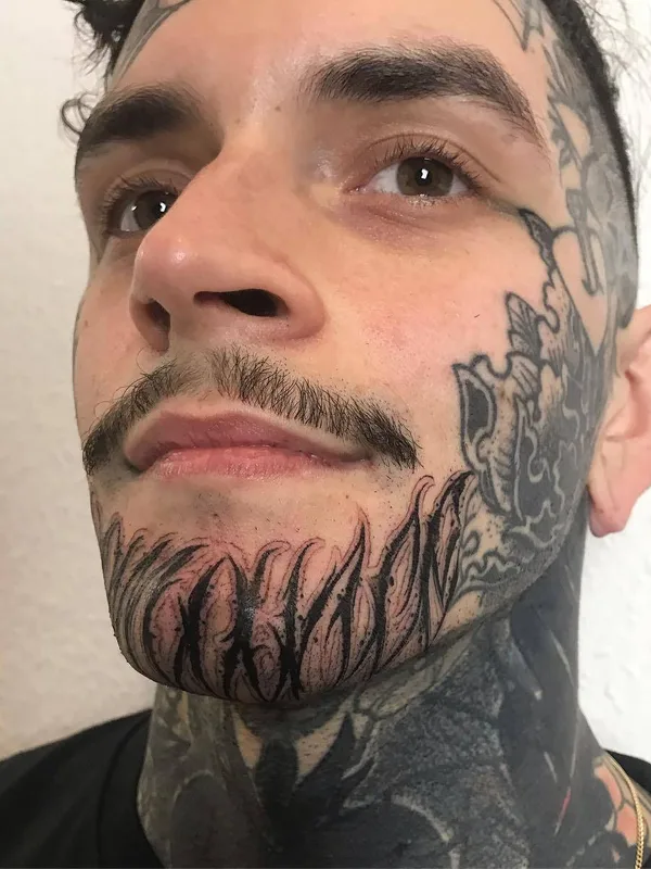 male black blackwork 타투 부위 face #29330 | 타투이스트 Felix Seele