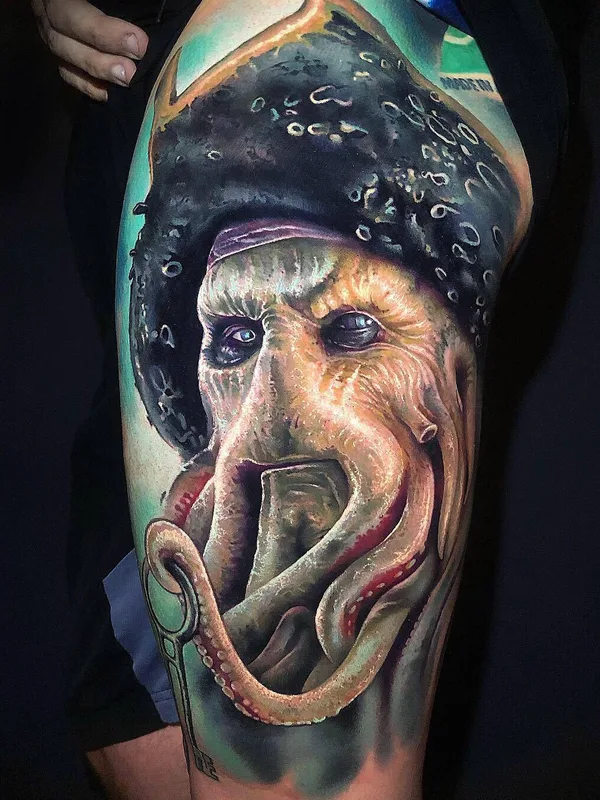 color realism 纹身 在 thigh #29360 | 纹身师 Khail Aitken