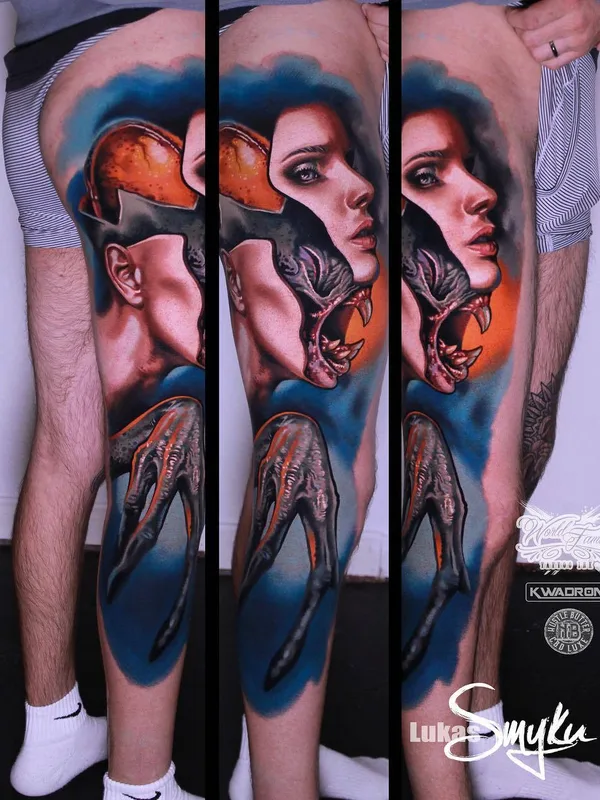 color realism Tatuagem em thigh #29382 | Tatuador Lukasz Smyku