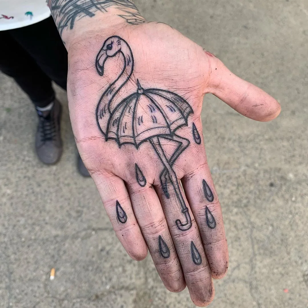 Palm tattoo, tattoo artist Luke.A.Ashley, black tattoo | London, United Kingdom