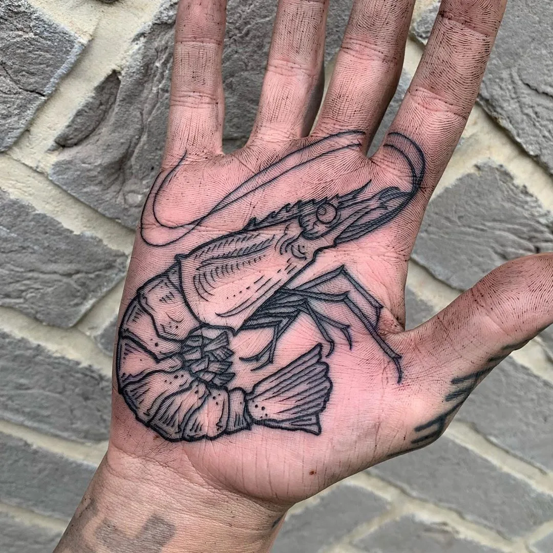 Palm tattoo, tattoo artist Luke.A.Ashley, black tattoo | London, United Kingdom