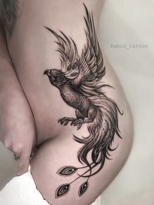 female black and grey black and grey Tatuaggio su thigh #38795 | Tatuatore Anzhelika Steele