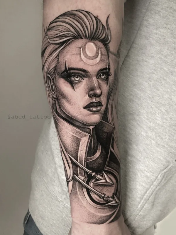 female black and grey realism Tatuaggio su forearm #38793 | Tatuatore Anzhelika Steele
