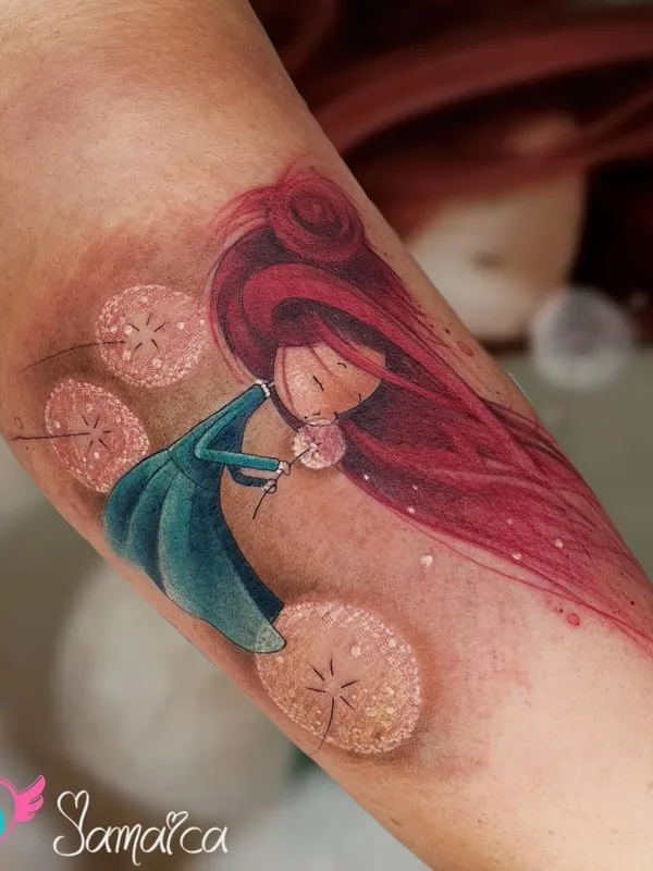 female color illustrative Tatuaggio su forearm #38906 | Tatuatore Jamaica Corridori