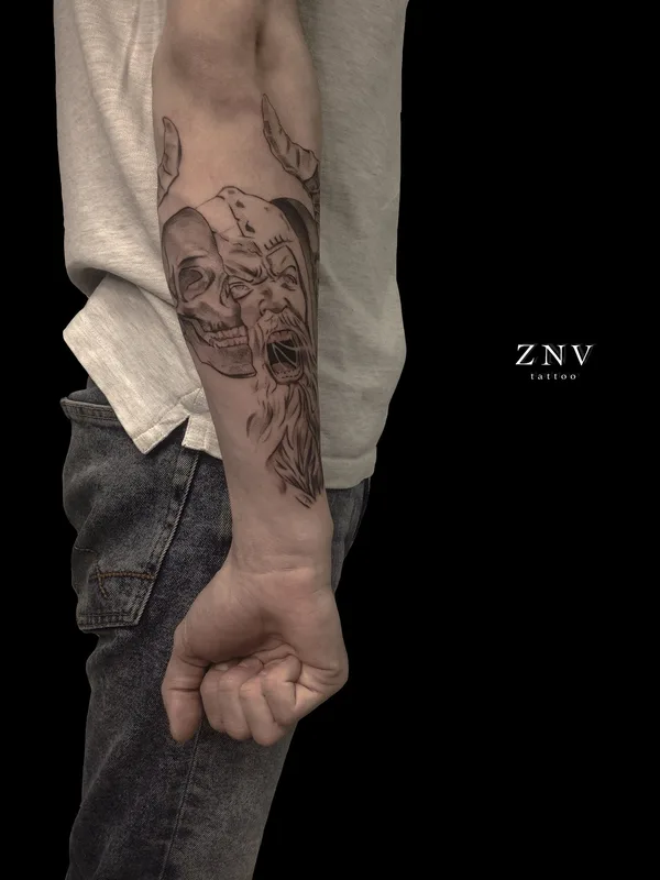black and grey black and grey 타투 부위 forearm #39047 | 타투이스트 Александр Зиновьев