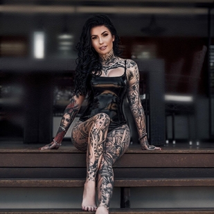 🔥 Горячие фото, портфолио модели  #39156 Тату модель Tattooed Katia