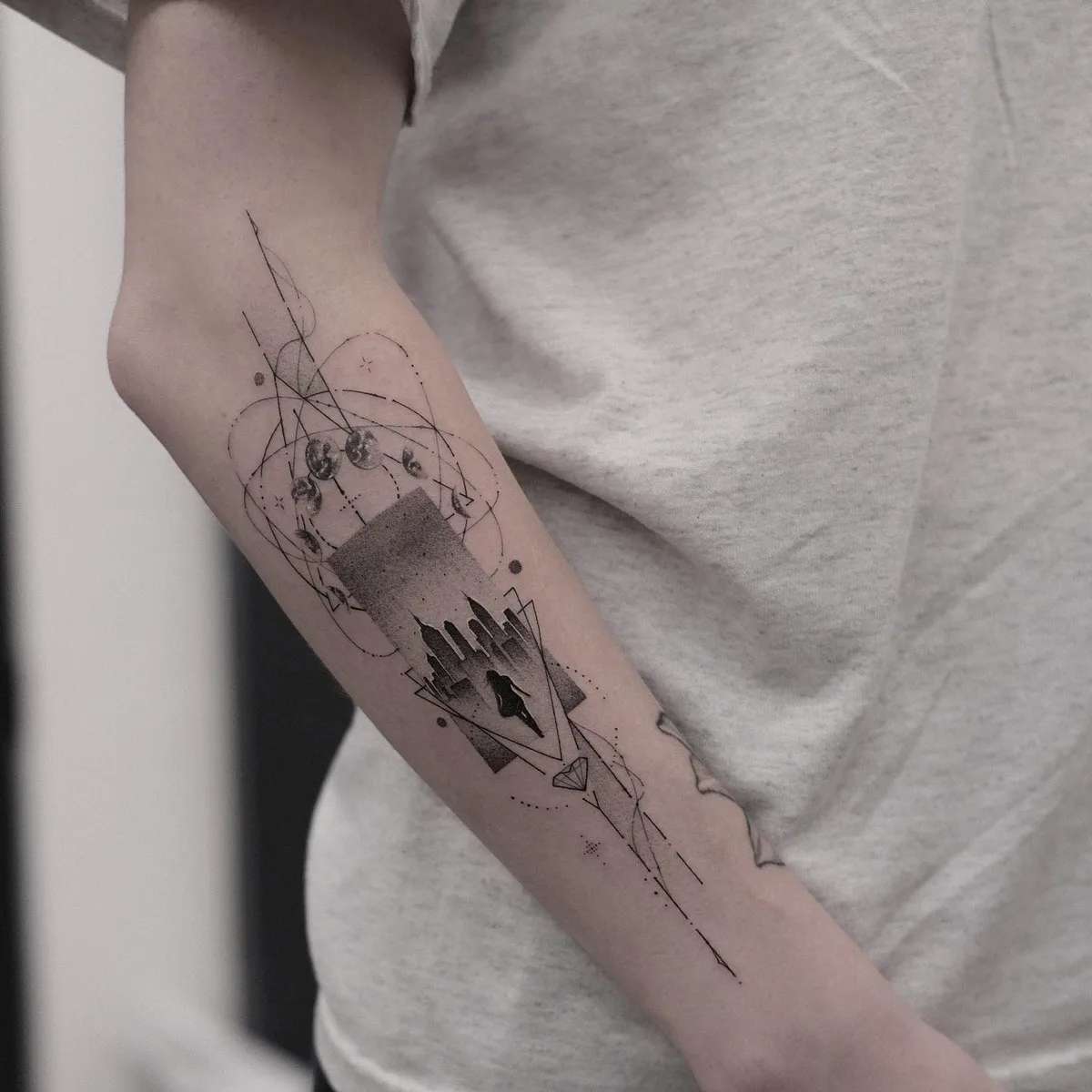 Amazing geometry tattoo by Misha Nechaev