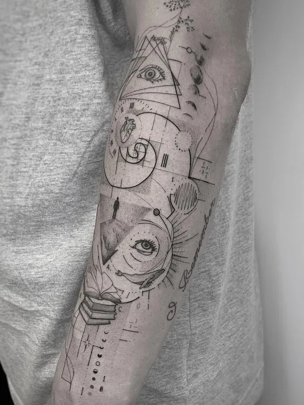 black and grey sketch татуировка на forearm #52985 | Тату мастер Миша Нечаев