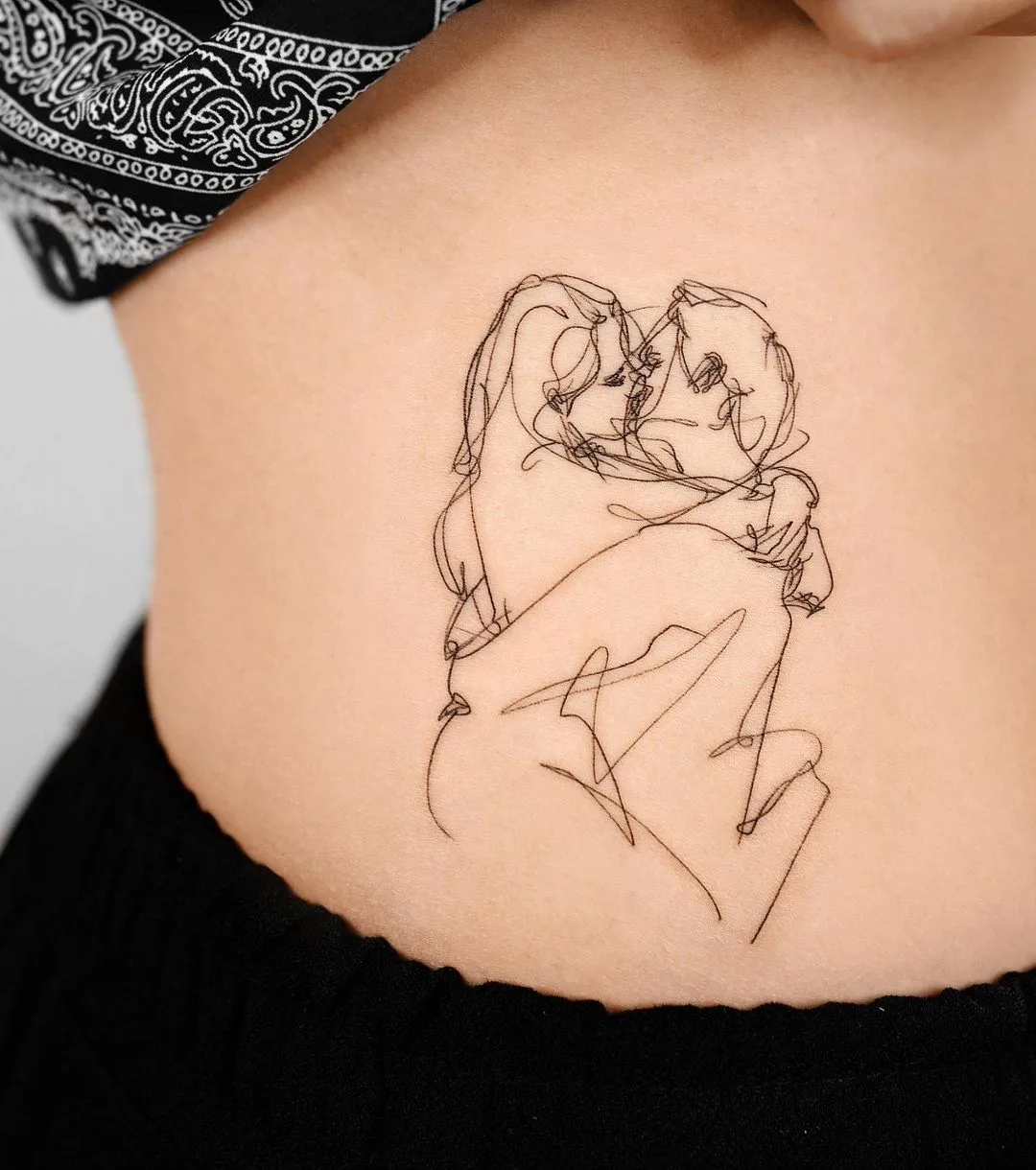 Linework tattoo Korea France