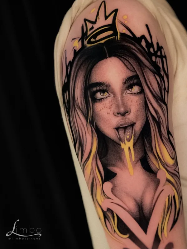 female color illustrative татуировка на upper arm #53153 | Тату мастер Lina Limbo