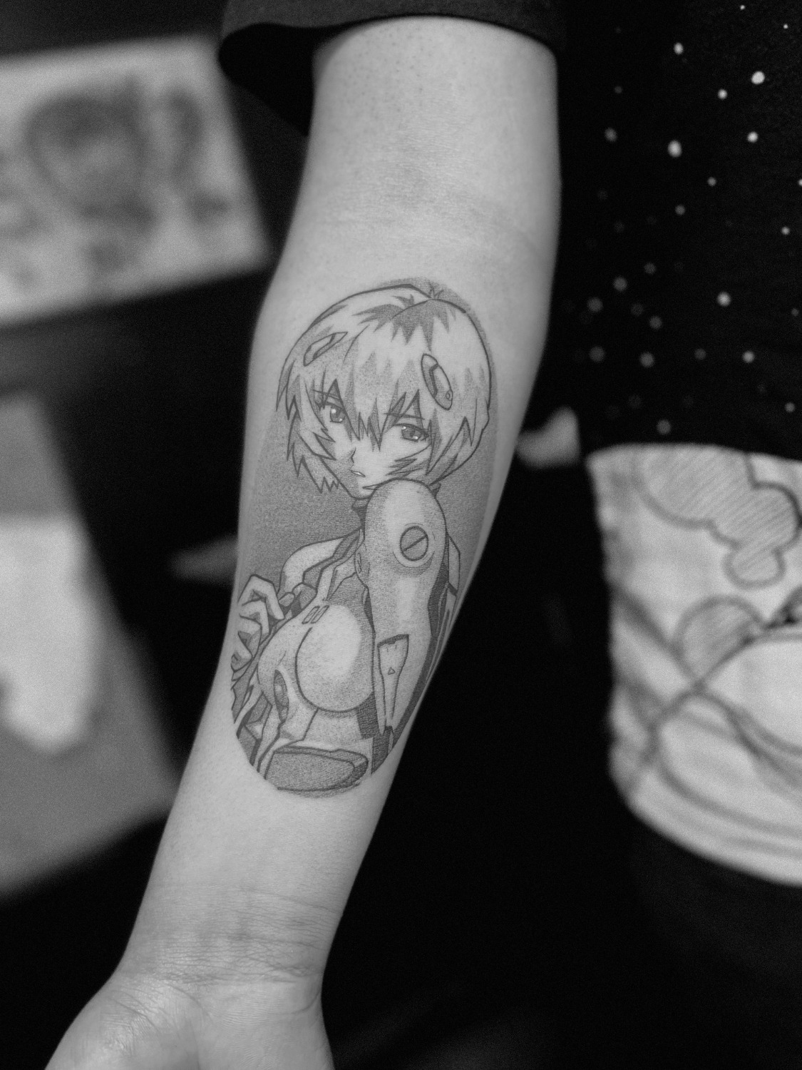 my Rei Ayanami tattoo done by ClareCastello ig 3 3 love her sm   revangelion