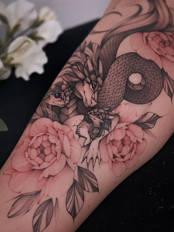 black and grey illustrative tattoo on forearm #53398 | Tattoo Artist Варвара Романчук