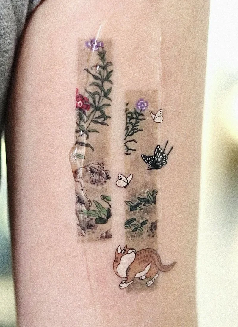 达尔达姆 tattoos 中的传统韩国绘画魅力