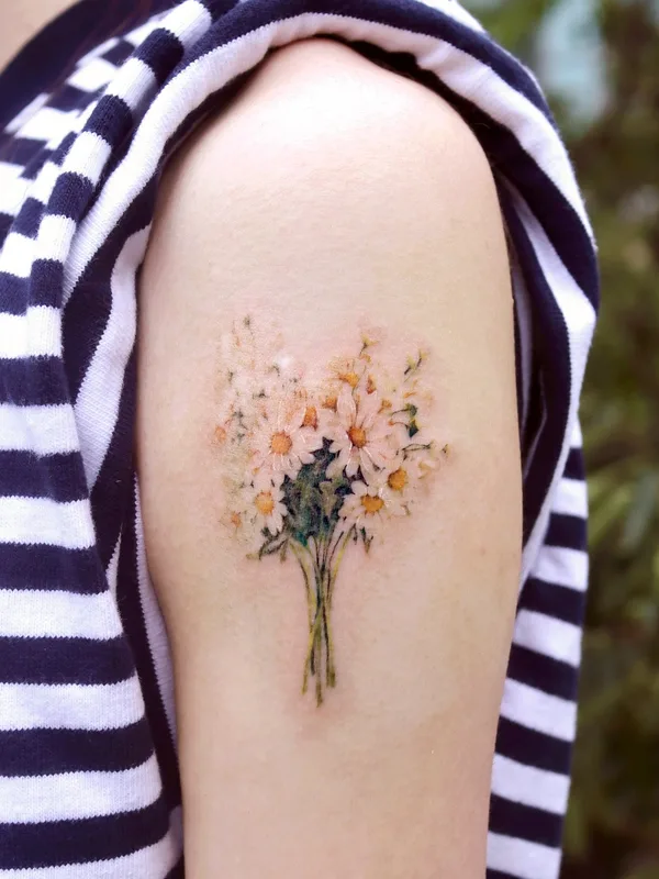 female color miniature tattoo on shoulder #53420 | Tattoo Artist Tilda Tattoo