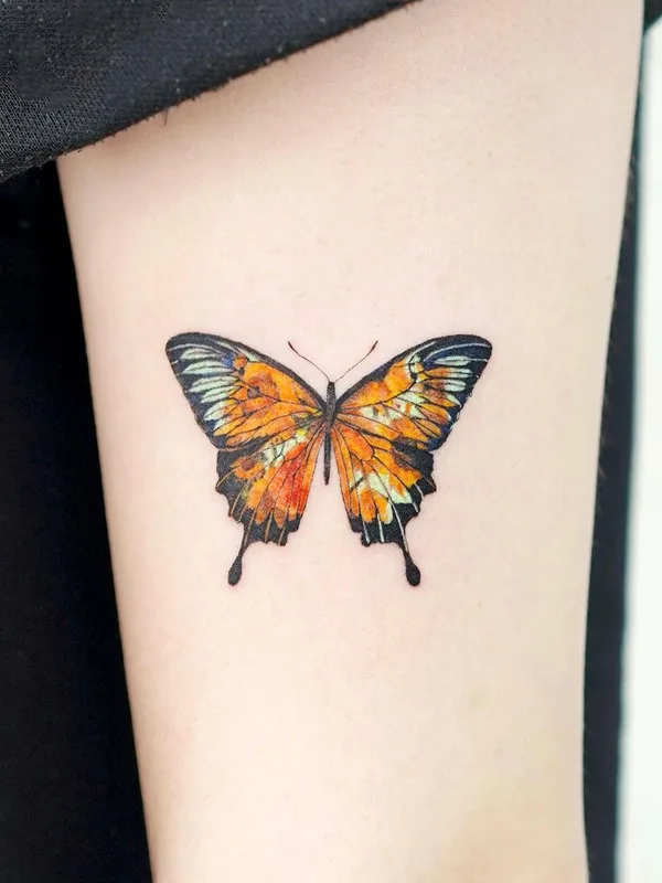 female color miniature tattoo on leg #53435 | Tattoo Artist Tilda Tattoo