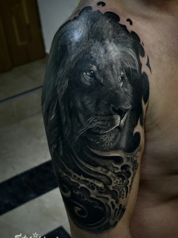 black and grey realism tattoo on shoulder #64915 | Tattoo Artist Aleksandr Starshinov