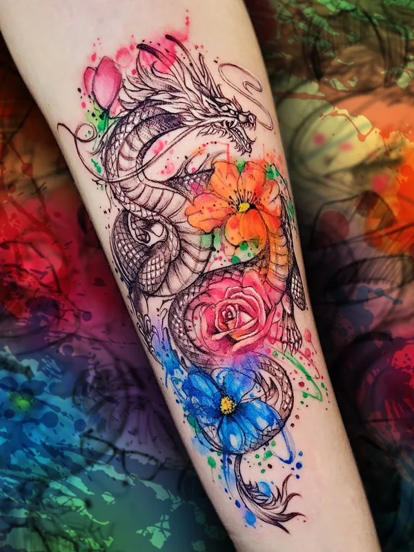 color watercolor Tatuaggio su forearm #64937 | Tatuatore Baltazar Paprocki