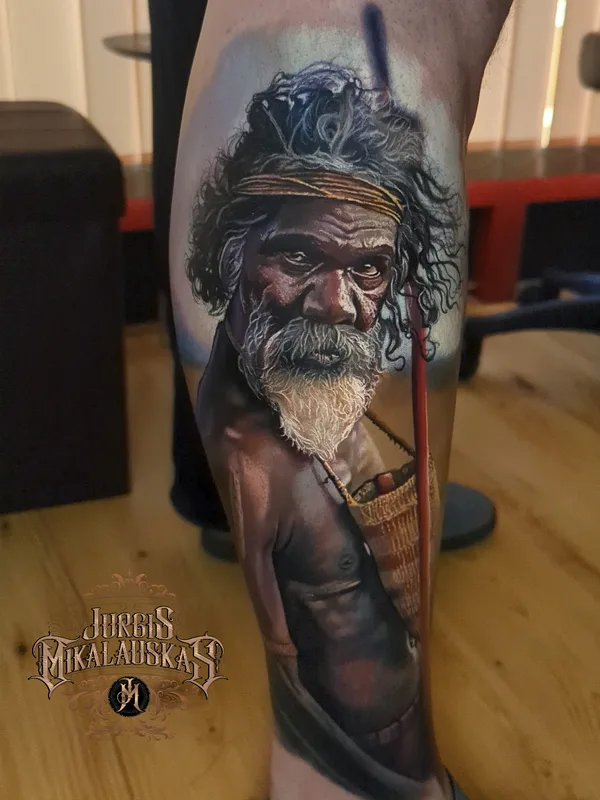 color realism татуировка на calf #64974 | Тату мастер Jurgis Mikalauskas 