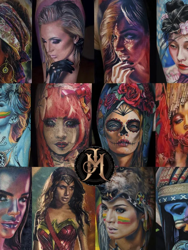 female color realism татуировка на full sleeve #64978 | Тату мастер Jurgis Mikalauskas 