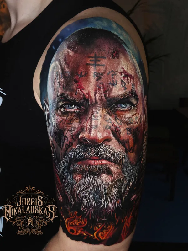 male color realism татуировка на upper arm #64979 | Тату мастер Jurgis Mikalauskas 
