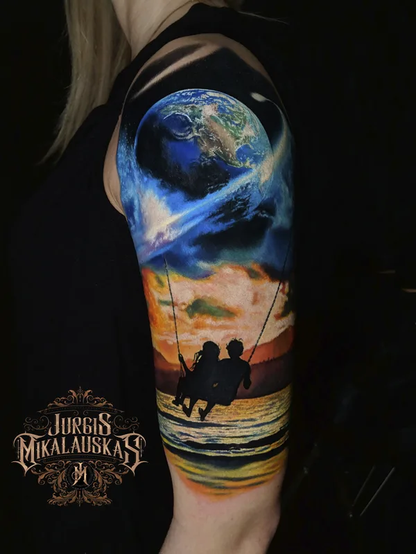 female color realism татуировка на full sleeve #64980 | Тату мастер Jurgis Mikalauskas 