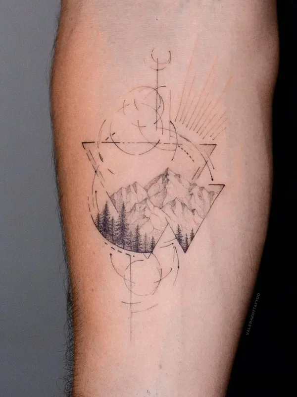 black geometric 纹身 在 forearm #65041 | 纹身师 Valera Kot