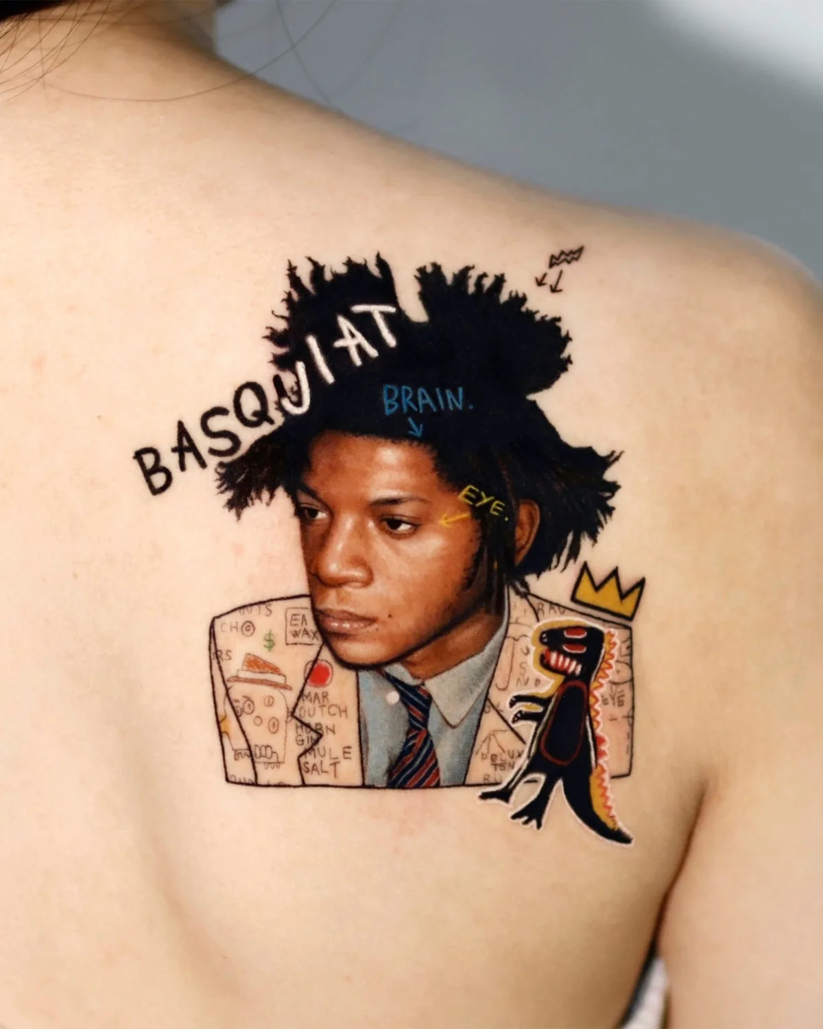 Ritratto microrealistico di Jean-Michel Basquiat realizzato da Dokhwa