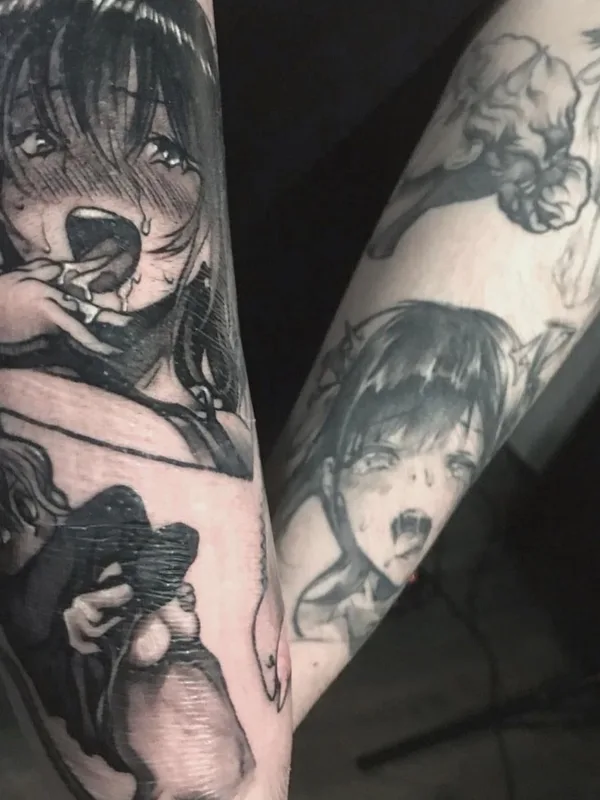 black and grey anime татуировка на forearm #65211 | Тату мастер Макс Круп