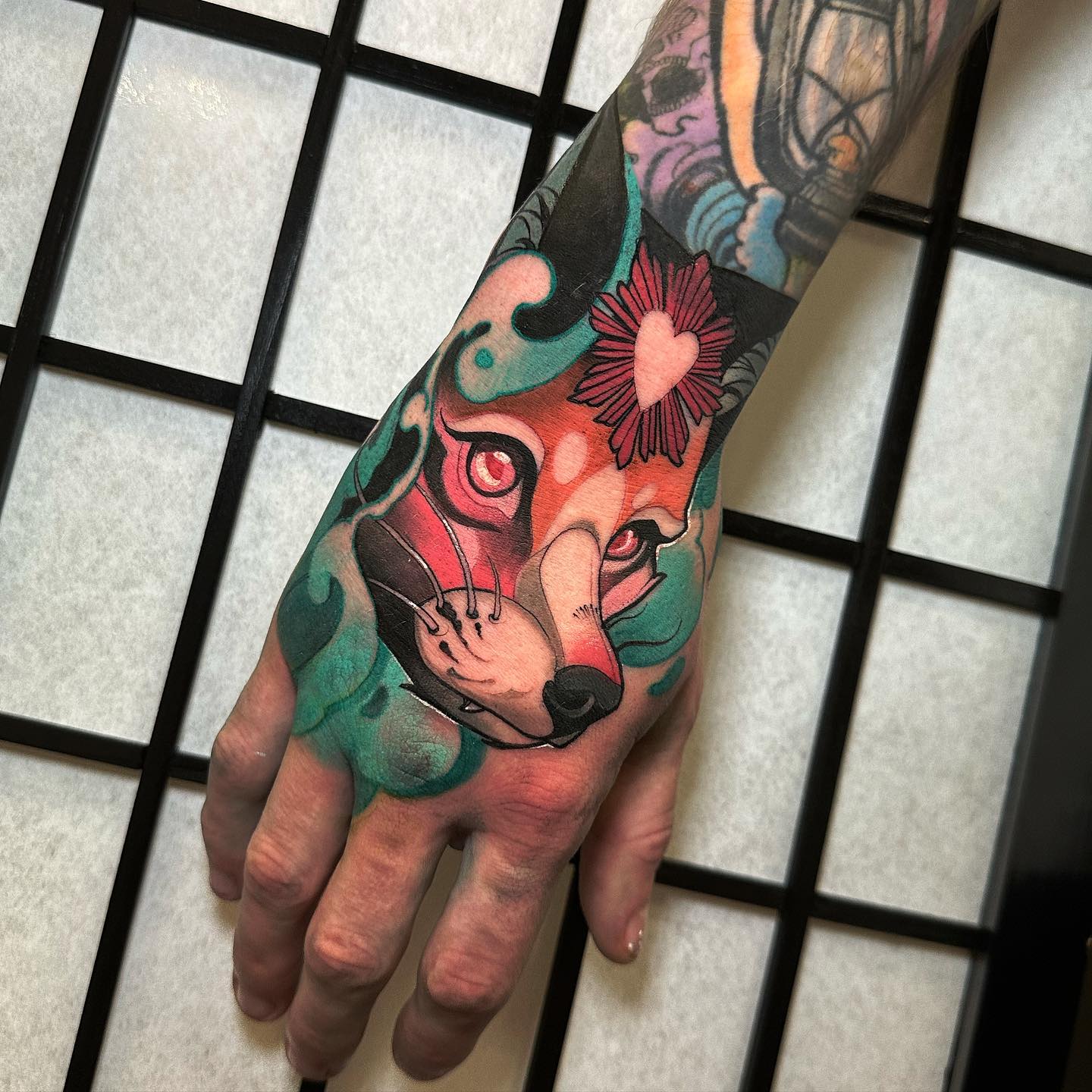 Neo-traditional tattoo by Kenni Poke