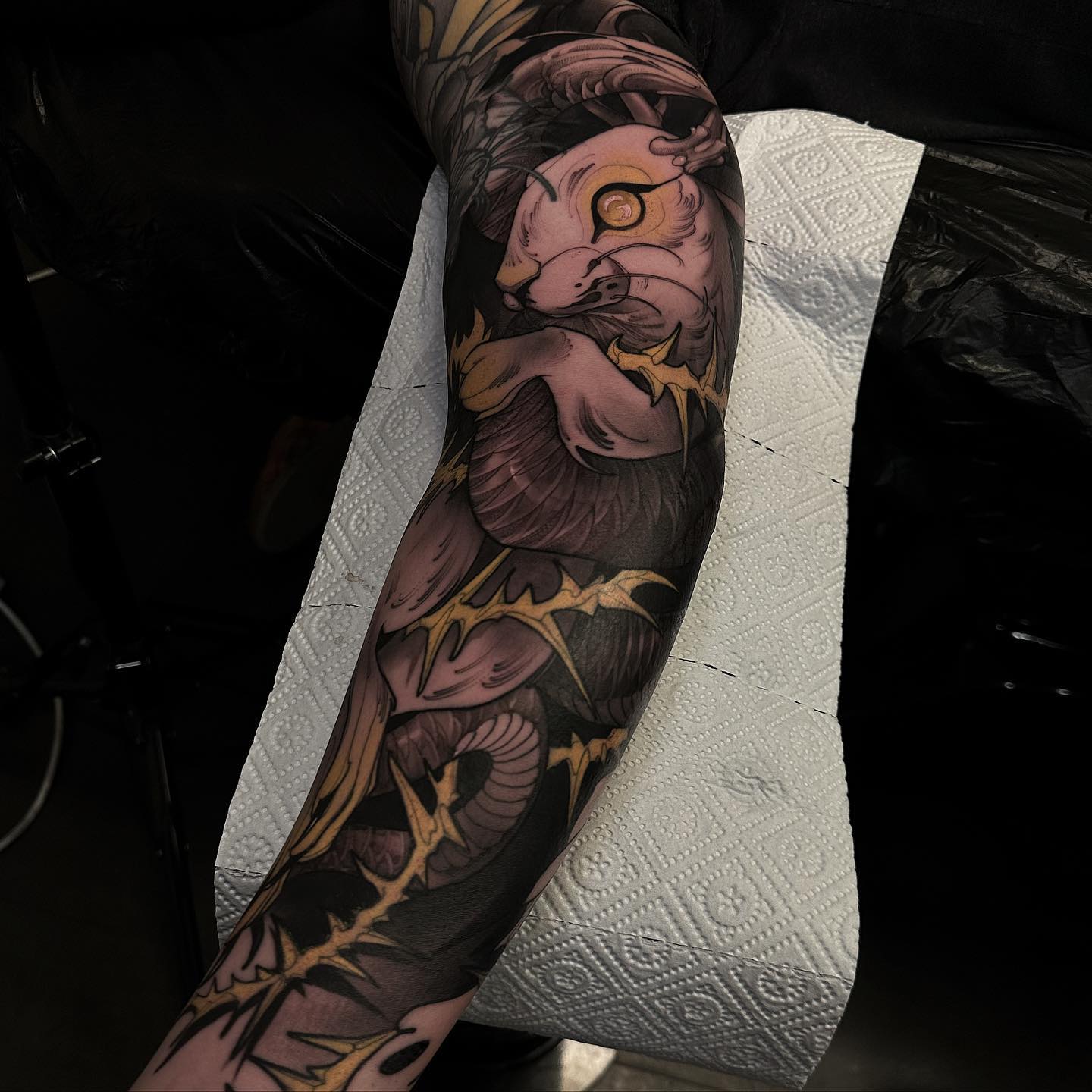 Neo-traditional tattoo by Kenni Poke