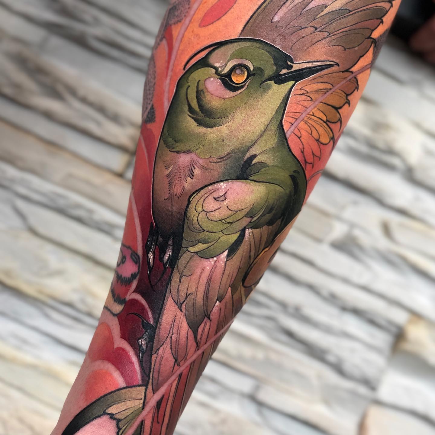 Neo-traditional tattoo by Kenni Poke