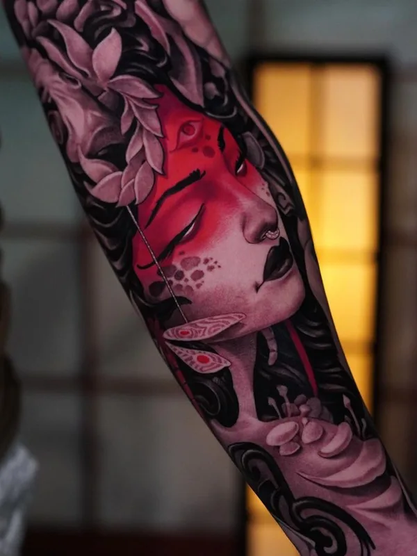 female color illustrative tattoo on forearm #65237 | Tattoo Artist CRISTIAN CASAS
