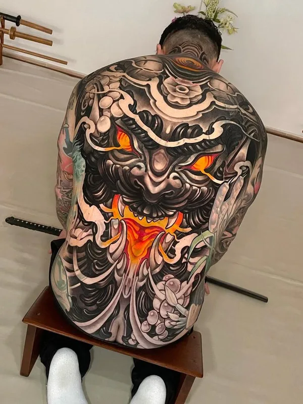 male color japanese tattoo on full back #65234 | Tattoo Artist CRISTIAN CASAS