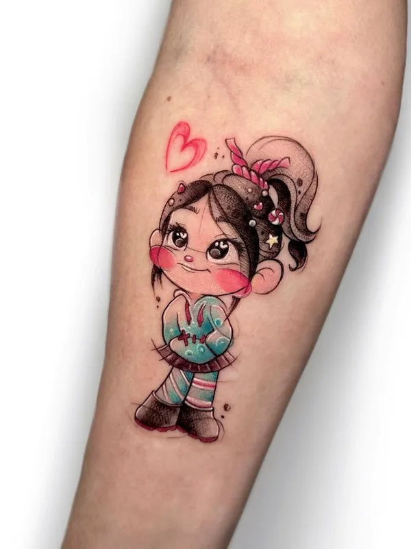color cartoon 纹身 在 forearm #65293 | 纹身师 Sandra Rizos