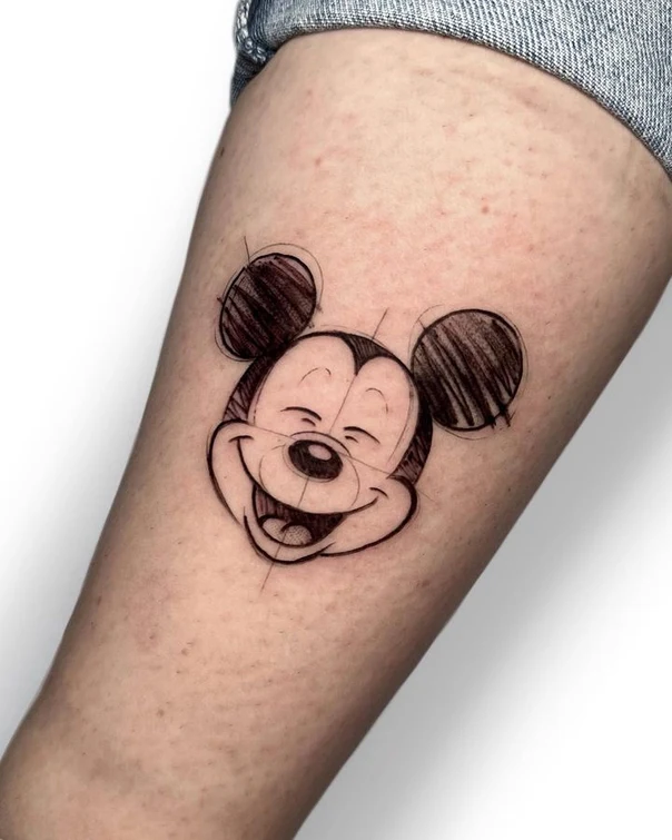 Sketch Mickey mouse tattoo on Forearm