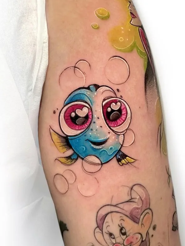 color cartoon 纹身 在 forearm #65291 | 纹身师 Sandra Rizos