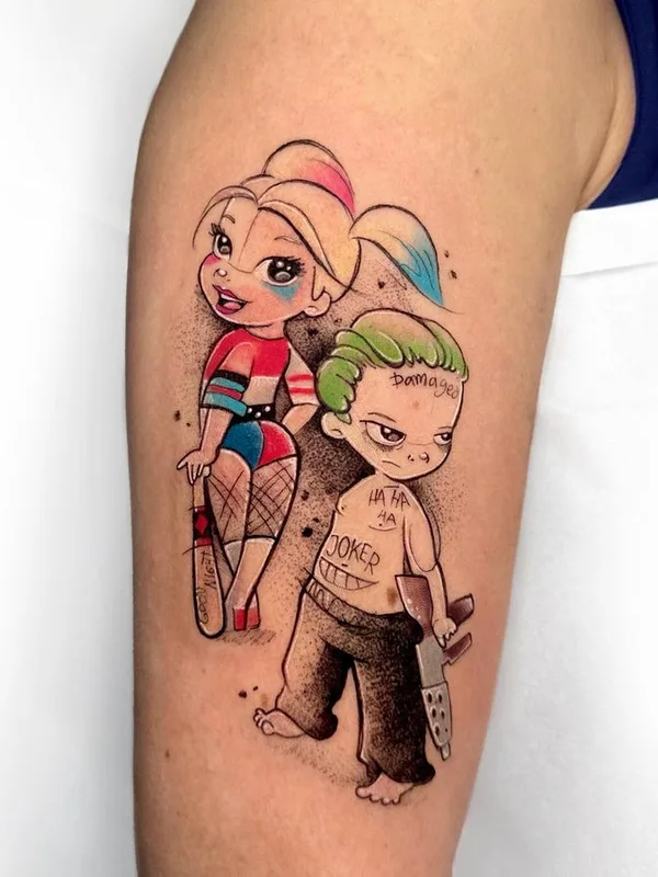 color cartoon 纹身 在 upper arm #65295 | 纹身师 Sandra Rizos