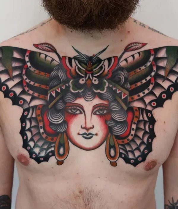 male color neo traditional татуировка на chest #65448 | Тату мастер Moira Ramone
