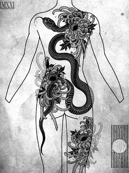 Neojapanese tattoo