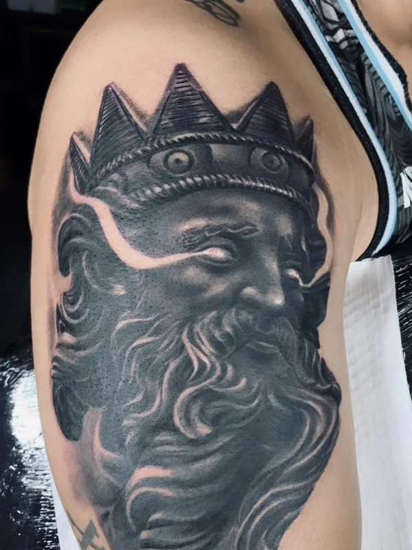 male blackandgrey blackwork татуировка на biceps #65809 | Тату мастер Demunik Tattoo Artist Philippines