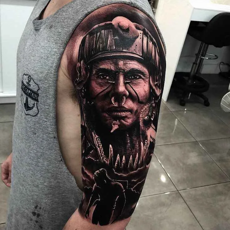 Tattoo artist Drew Apicture black and grey realism tattoos , animals, portraits, skulls