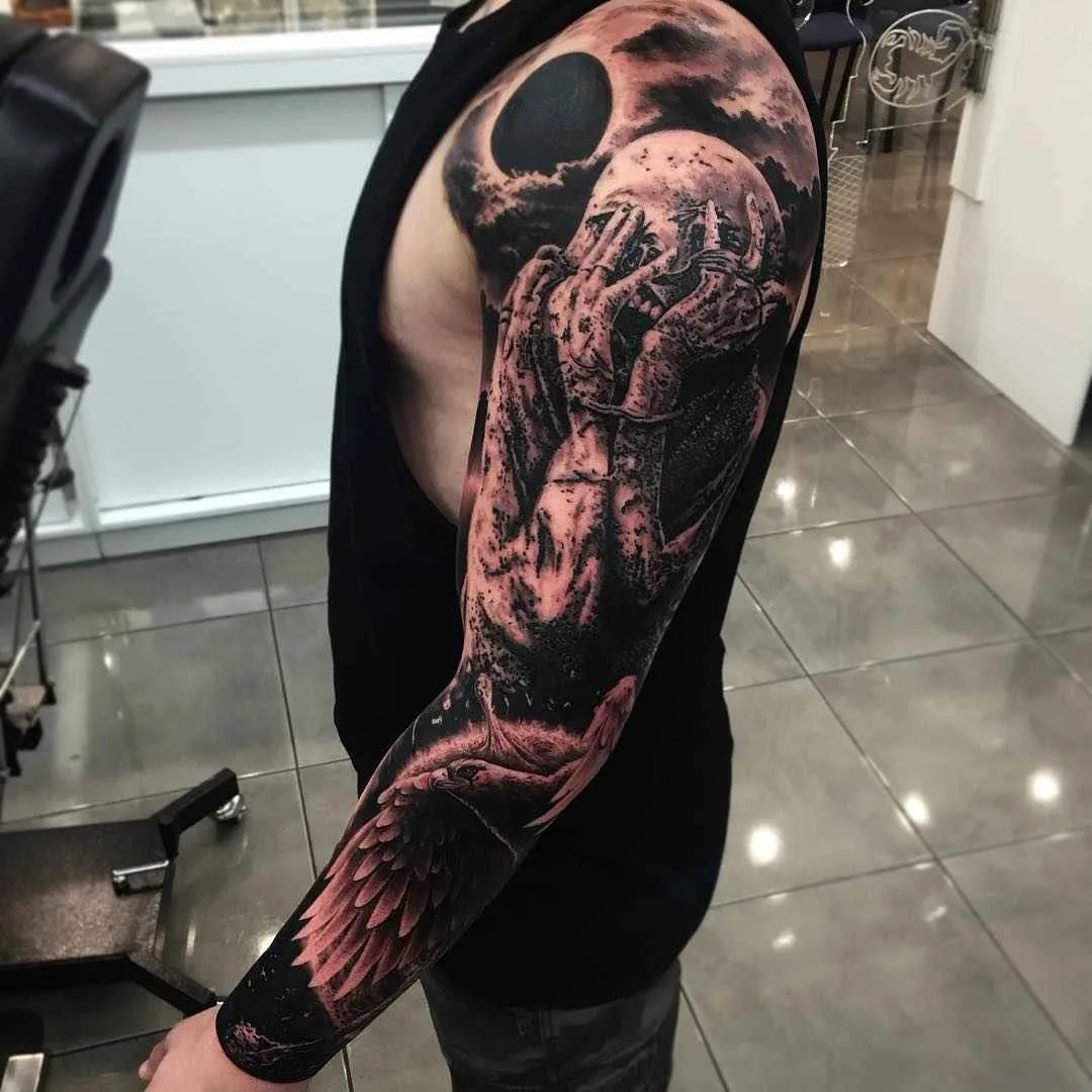 Tattoo artist Drew Apicture black and grey realism tattoos , animals, portraits, skulls