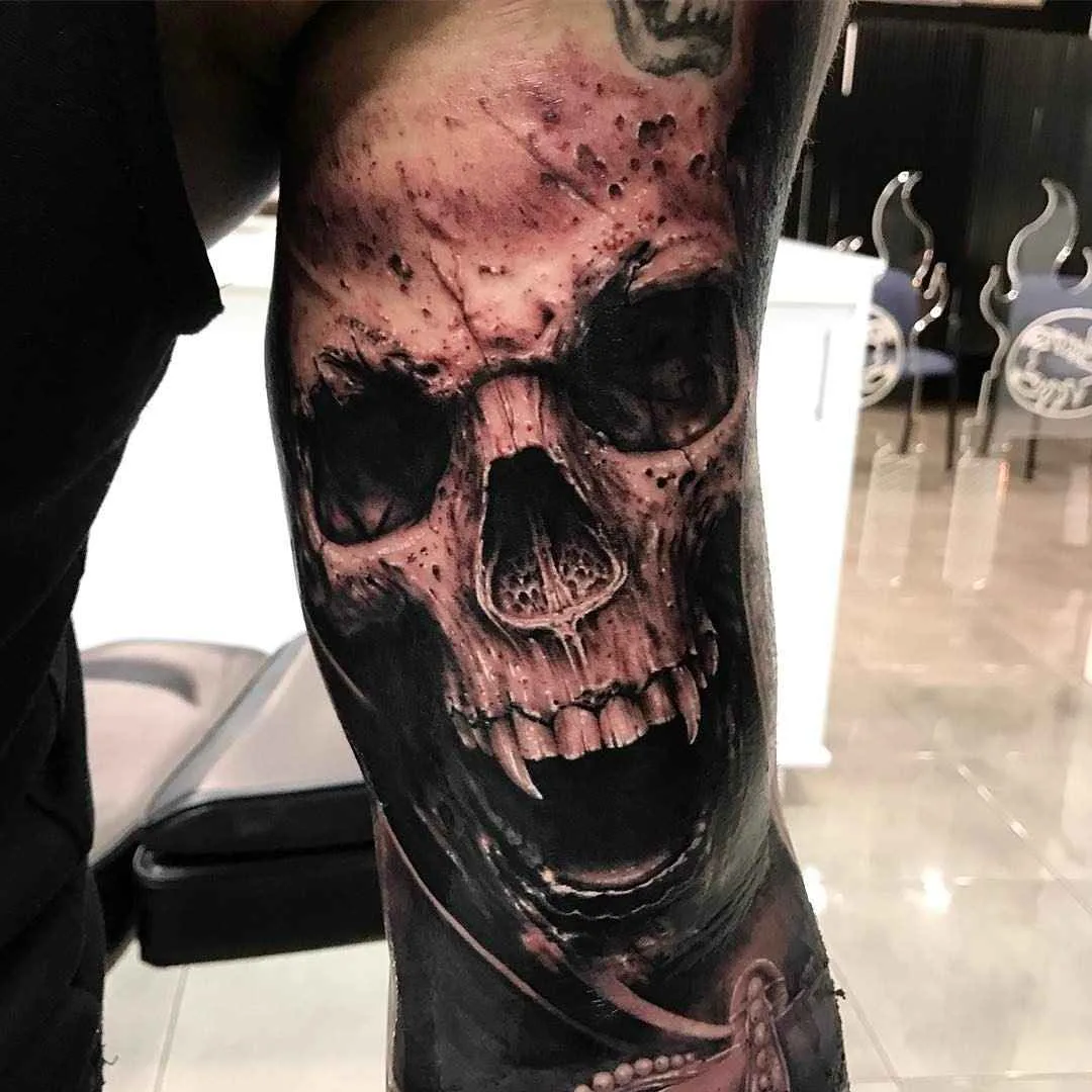 Tattoo artist Drew Apicture black and grey realism tattoos , animals, portraits, skulls