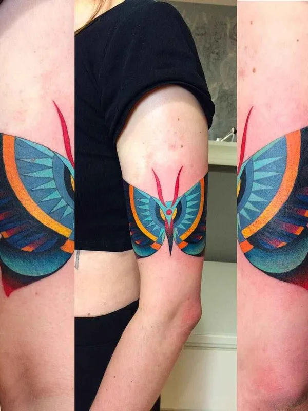 female color geometric 纹身 在 forearm #18750 | 纹身师 Marcin Aleksander Surowiec