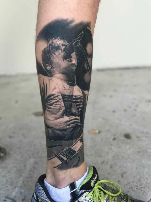 black and grey realism Tatuaggio su calf #18427 | Tatuatore Chris Nieves