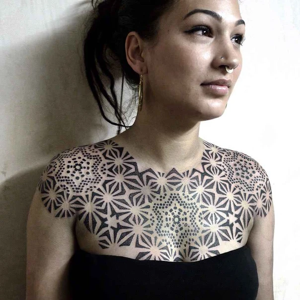 Geometric Geometric, Mandala tattoo on Chest